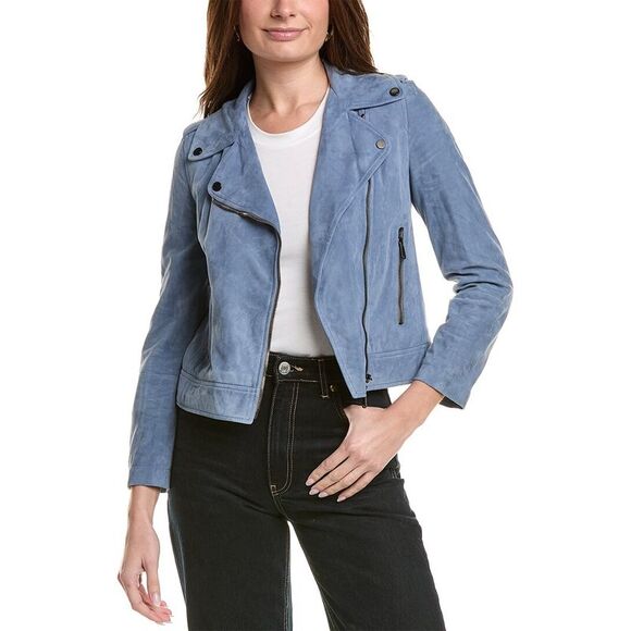 Brunello Cucinelli Jackets & Blazers - Brunello Cucinelli Womens Leather Jacket, Blue